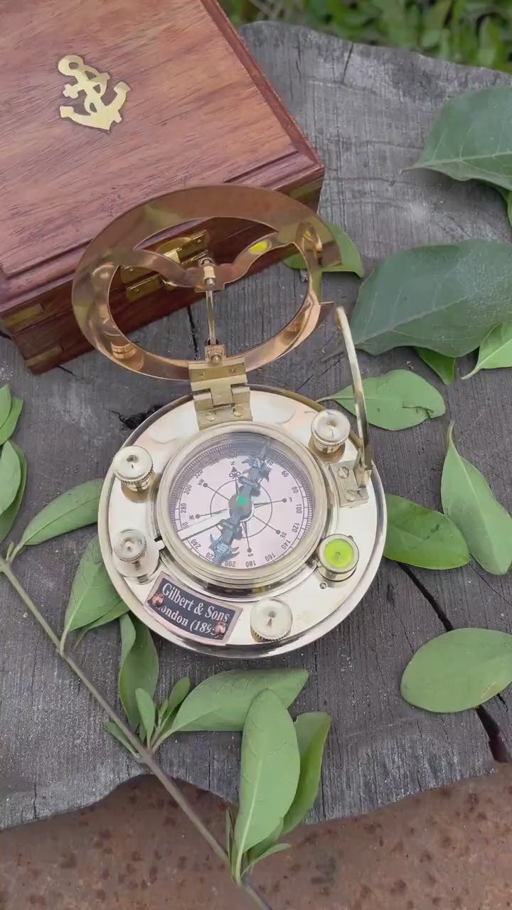 Personalized / Customized Sundial Compass, Engraved Working Compass, Christmas Gifts, Anniversary Gift, Compass For Husband, Valentines Day Gift, Couples