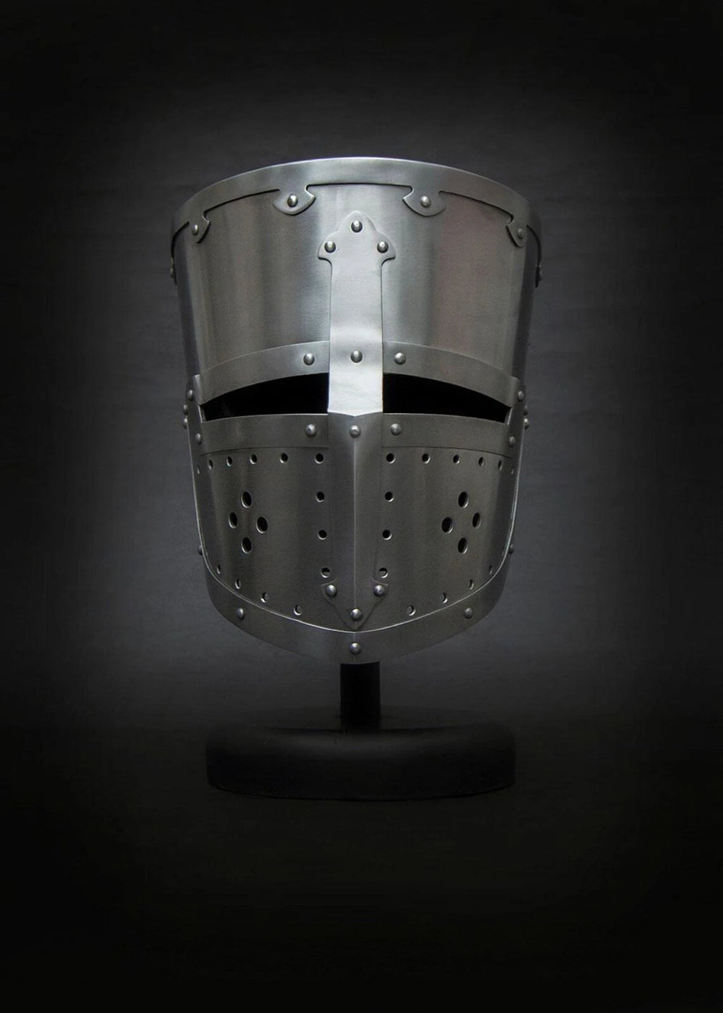 (A) Medieval Great Helm - Knight Crusader Helmet - LARP & Reenactment Armor