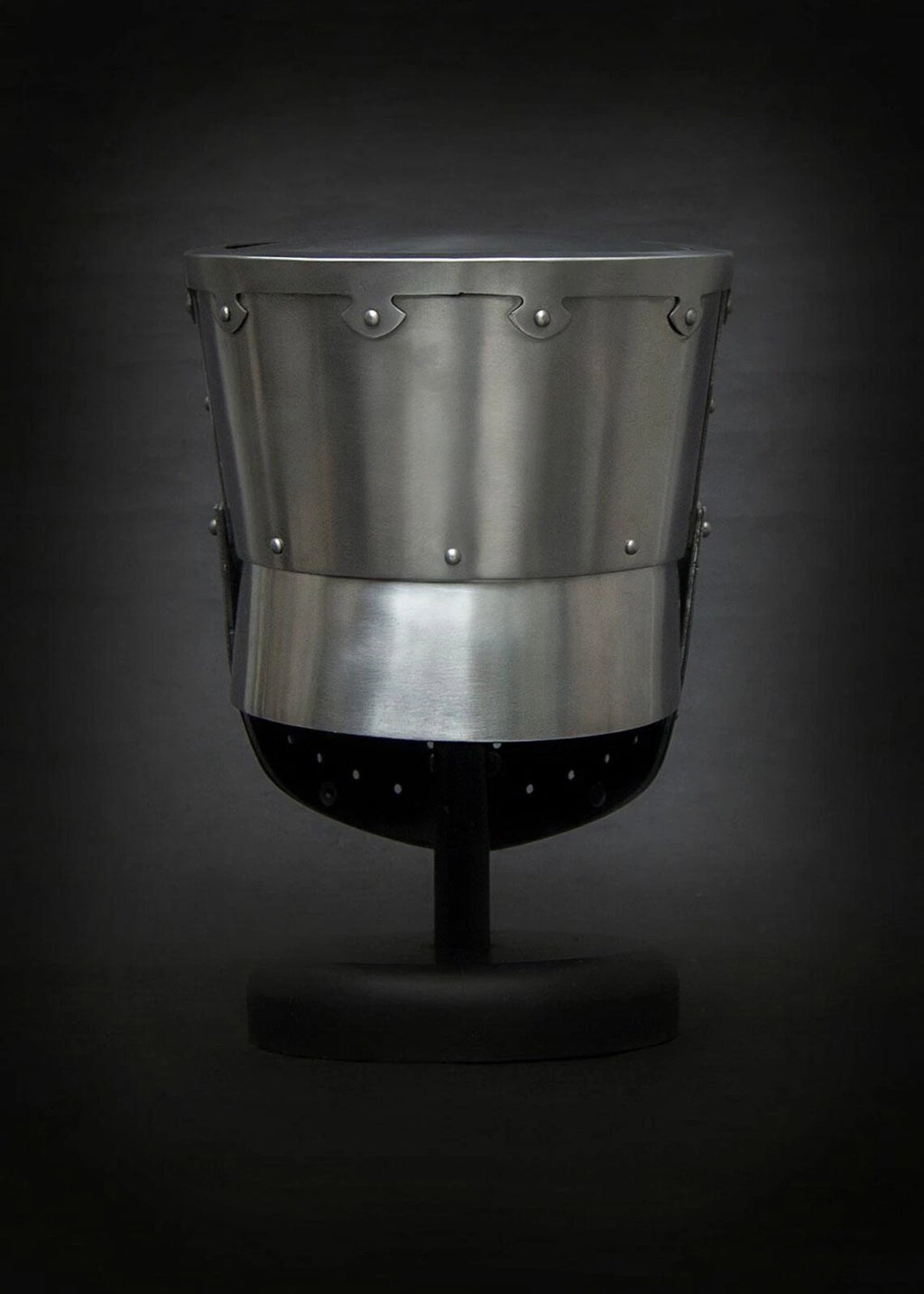 Medieval Crusader Great Helm made of 18GA steel – Handmade full-face knight helmet for LARP, cosplay, and collectible medieval display