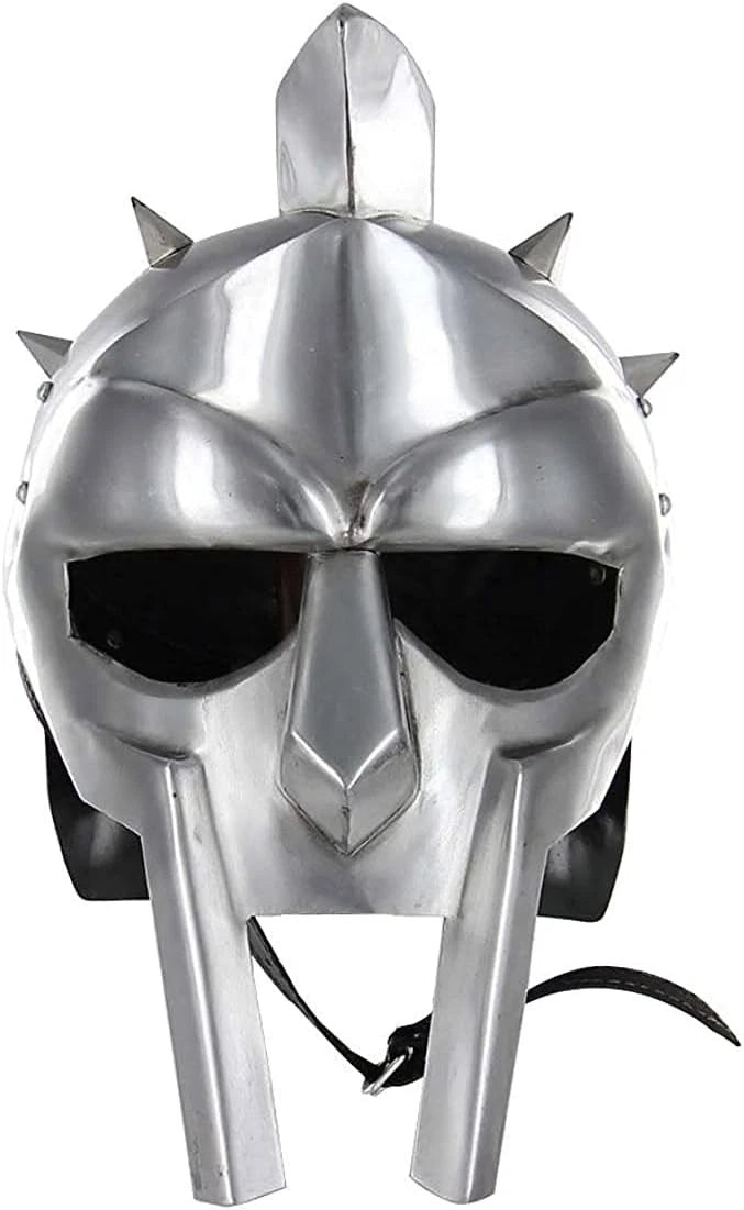 Roman Gladiator Steel Helmet with Spikes – Handmade Warrior Armor for LARP, Cosplay, and Display