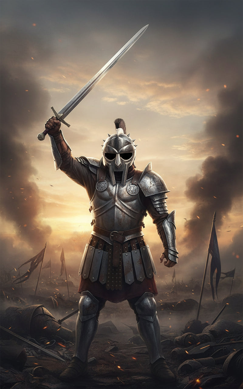 Roman Gladiator Steel Helmet with Spikes – Handmade Warrior Armor for LARP, Cosplay, and Display