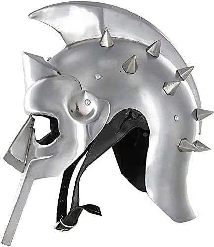 Roman Gladiator Steel Helmet with Spikes – Handmade Warrior Armor for LARP, Cosplay, and Display